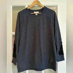 Motherhood Maternity sweatshirt navy with black lace detail size M
